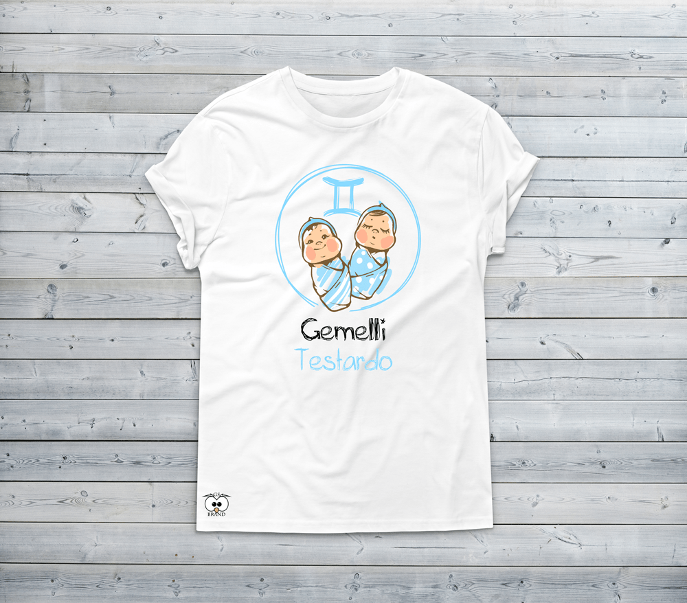 T-shirt Uomo Zodiac Siamo un pò piccoli Gemelli - Gufetto Brand 