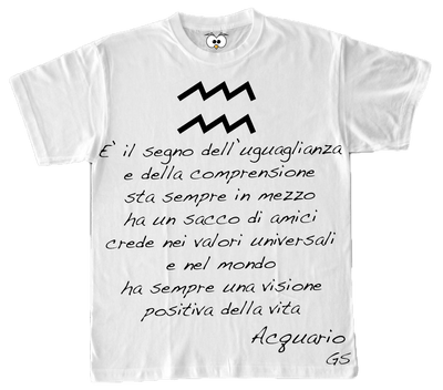 T-shirt Zodiac Donna Acquario - Gufetto Brand 