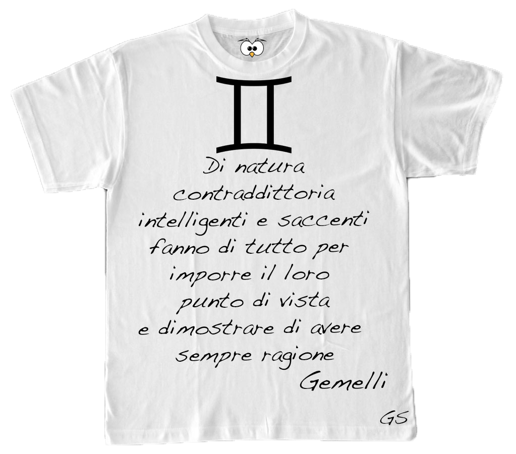 T-shirt Zodiac Donna Gemelli - Gufetto Brand 
