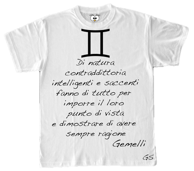 T-shirt Zodiac Donna Gemelli - Gufetto Brand 