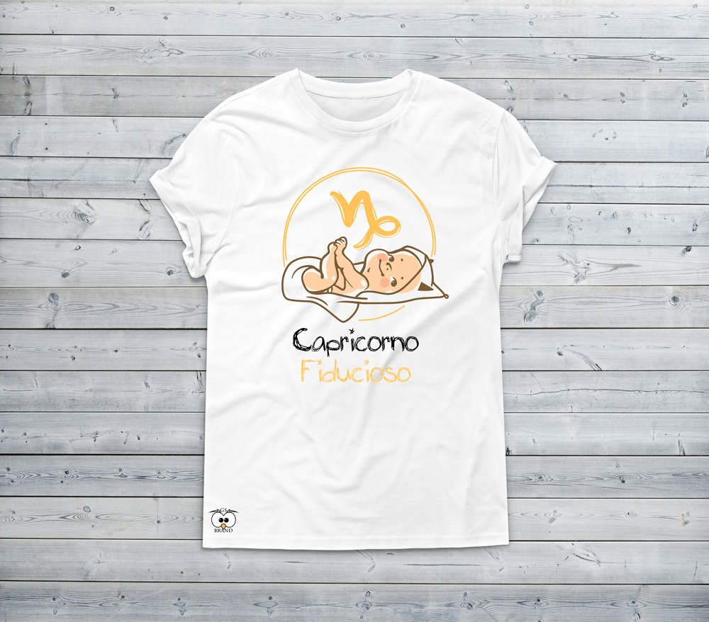 Tshirt Donna Zodiac Siamo un pò piccoli Capricorno - Gufetto Brand 