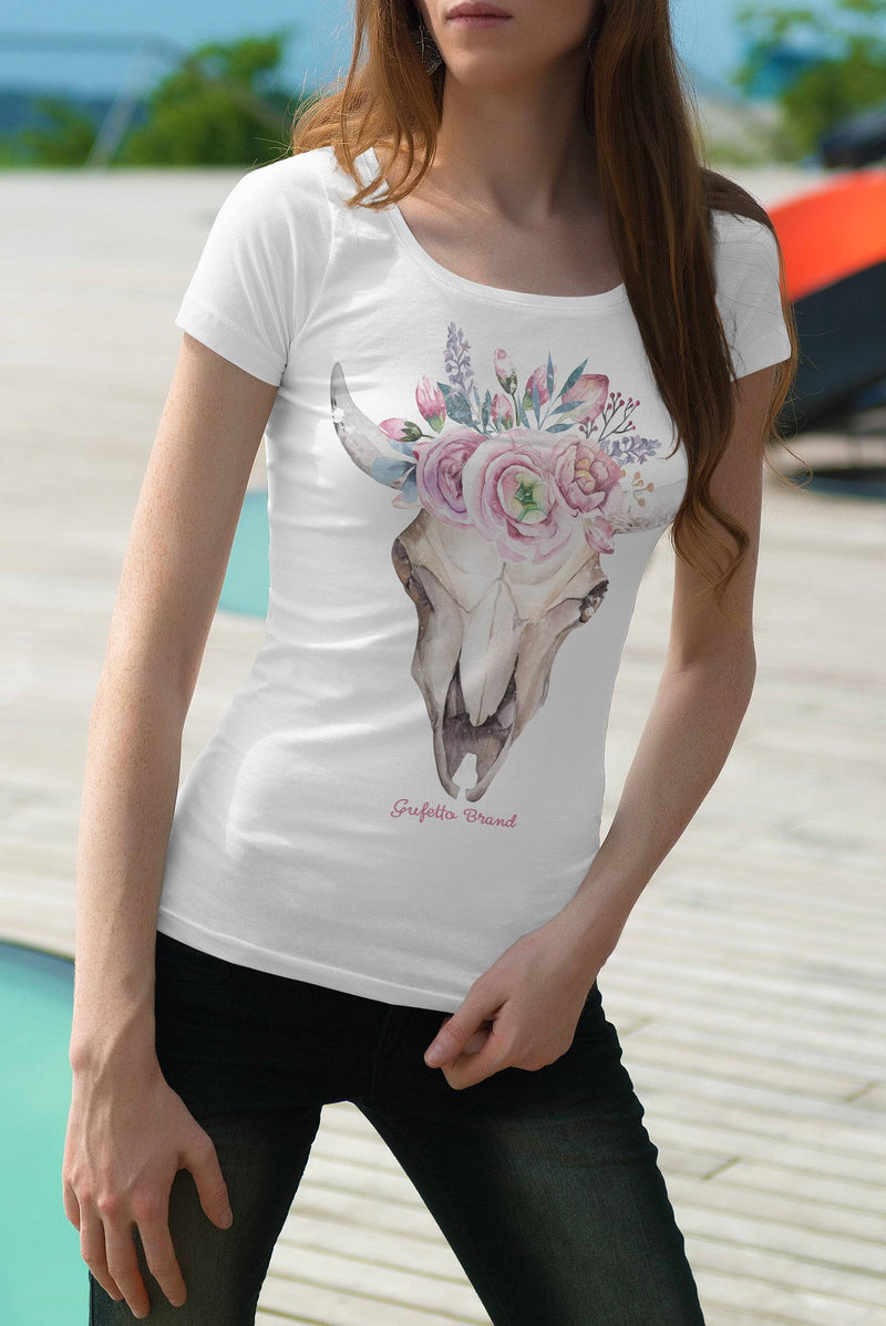 Gufetto Brand Uomo/Donna T-shirt Skull Cow