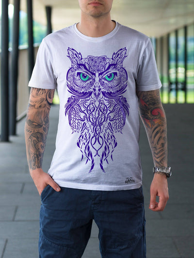 Gufetto Brand Uomo/Donna T-shirt Tribal Owl Violet - Gufetto Brand 