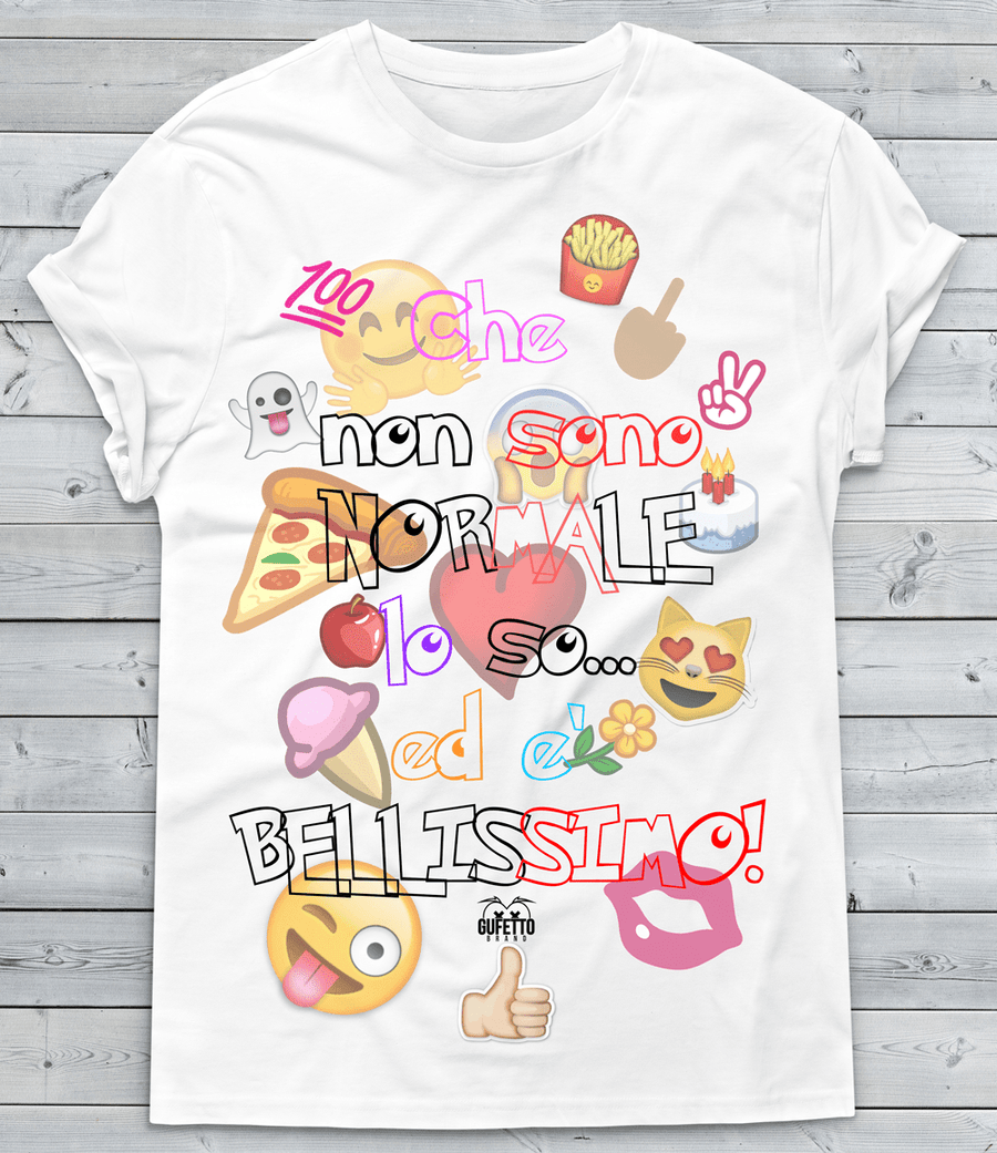 T-shirt Donna Che non sono Normale... Emoticon Edition - Gufetto Brand 