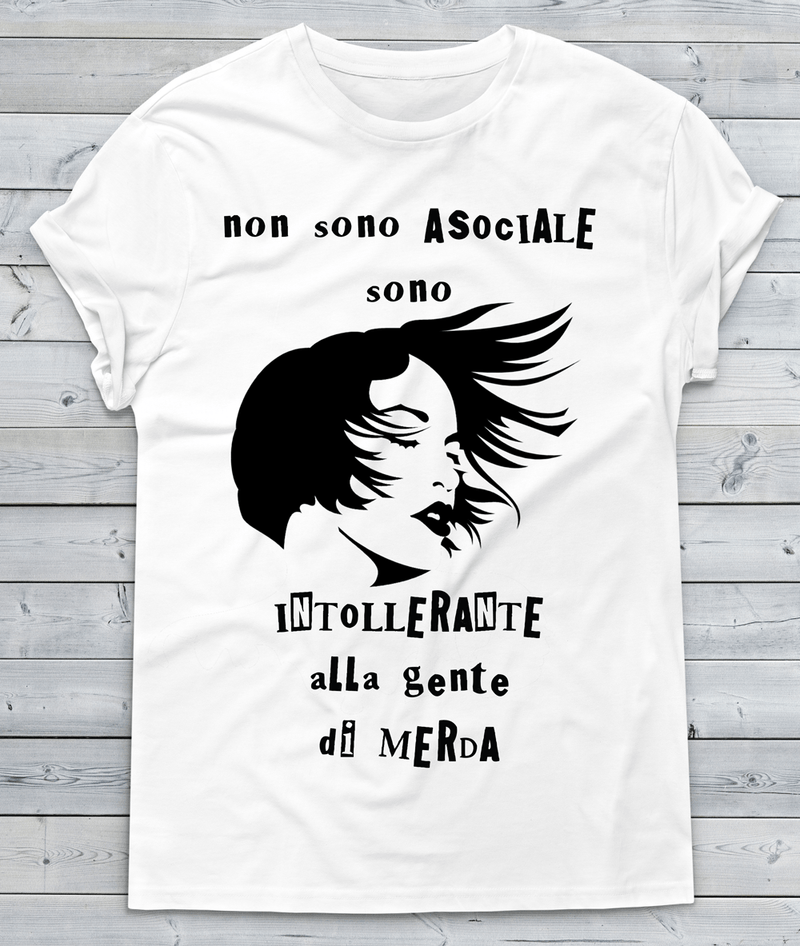T-shirt Donna Non sono Asociale... - Gufetto Brand 