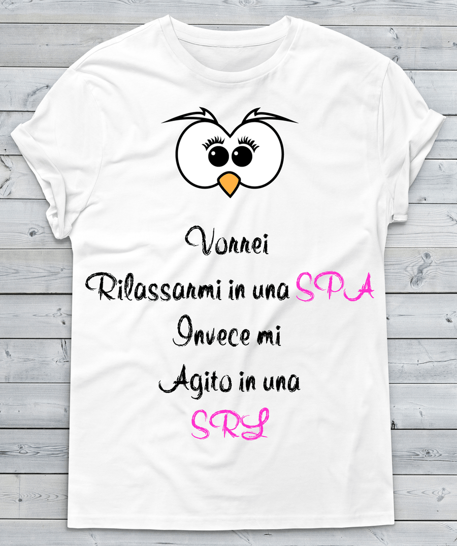 T-shirt Donna Vorrei Rilassarmi... - Gufetto Brand 
