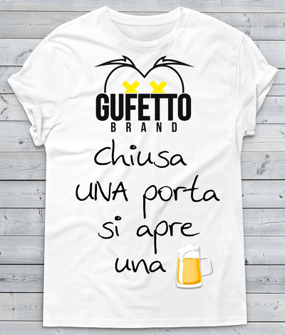 T-shirt Uomo Chiusa una Porta... - Gufetto Brand 