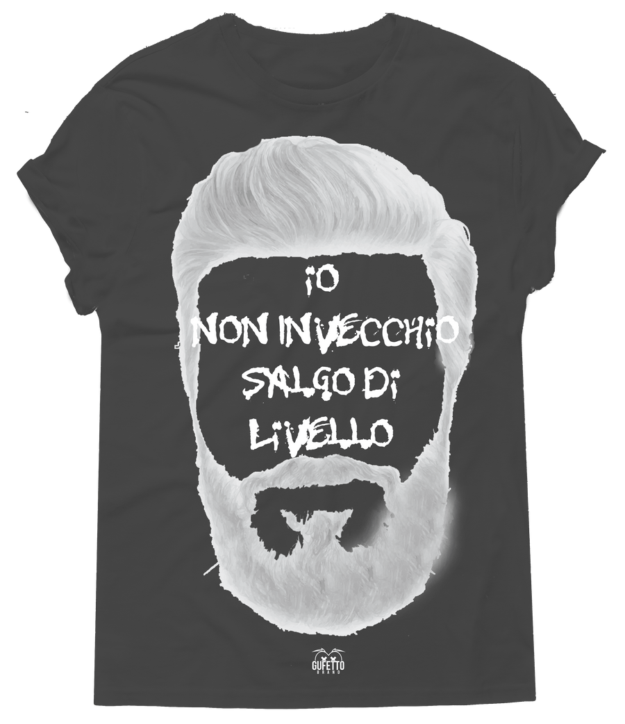 T-shirt Uomo Io non invecchio Limited White/Black - Gufetto Brand 