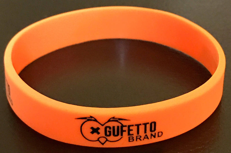 Bracciale Gomma  FLUO Arancione - Gufetto Brand 