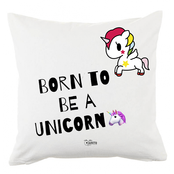 Cuscino Bianco Unicorn - Gufetto Brand 