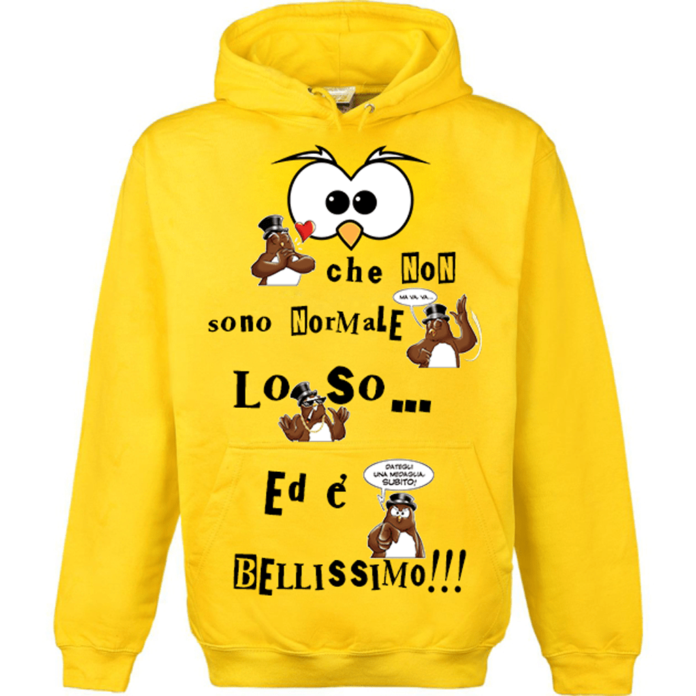 Felpa Yellow Uomo Che non sono Normale... - Gufetto Brand 