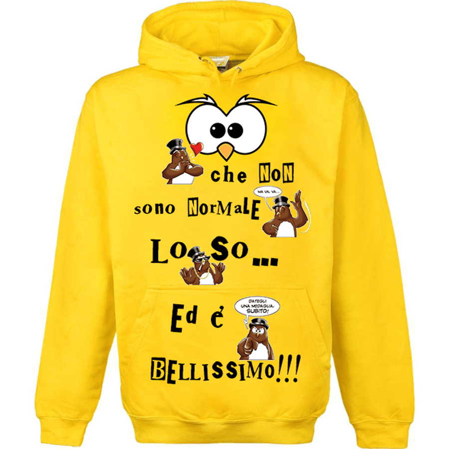 Felpa Yellow Uomo Che non sono Normale... - Gufetto Brand 