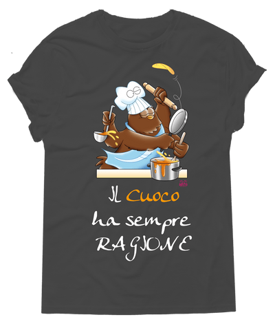 T-shirt Uomo In Cucina Il Cuoco - Gufetto Brand 