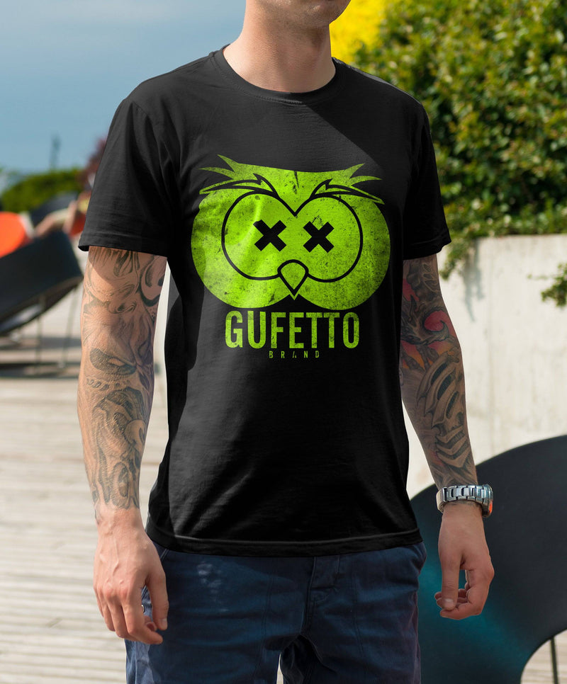 Gufetto Brand Uomo/Donna T-shirt GufoFace Nera - Gufetto Brand 