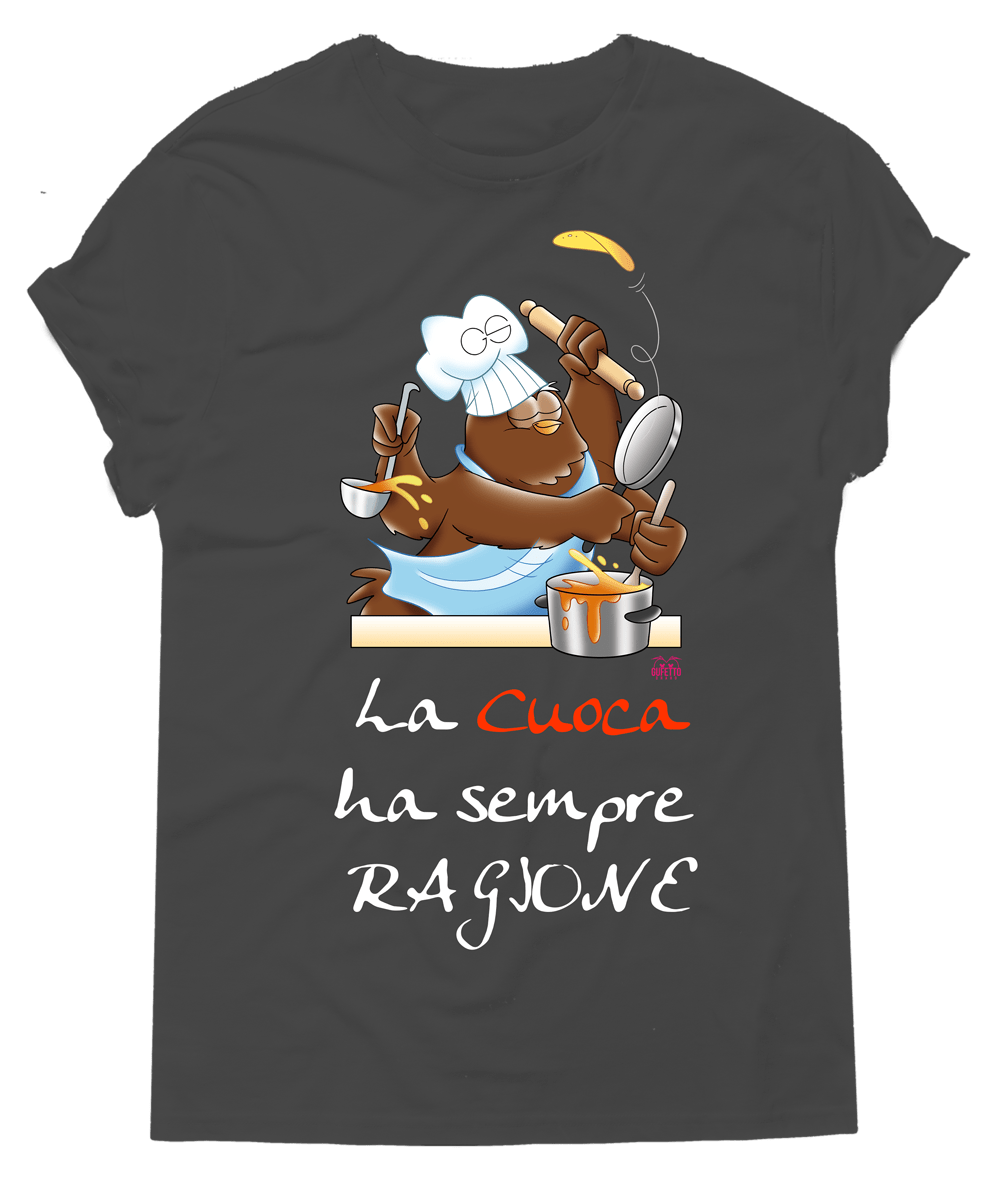 T-shirt Donna In Cucina La Cuoca - Gufetto Brand 