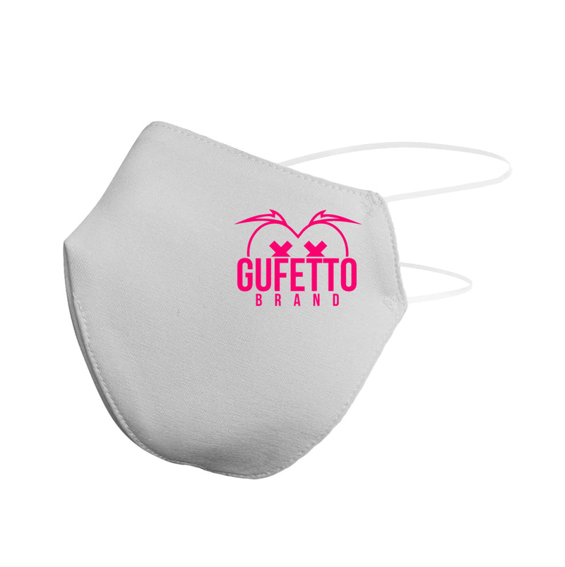 Mascherina in cotone Uomo Donna Logo Gufetto Brand Laterale Fucsia  ( J1740 )