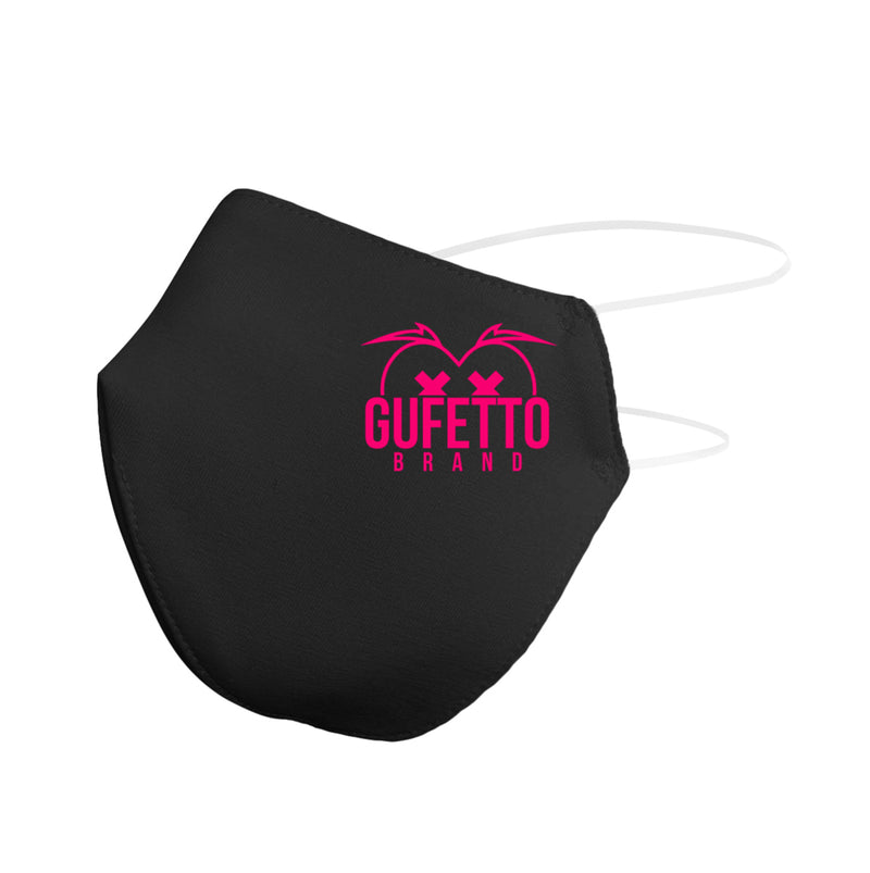 Mascherina in cotone Uomo Donna Logo Gufetto Brand Laterale Fucsia  ( J1740 ) - Gufetto Brand 