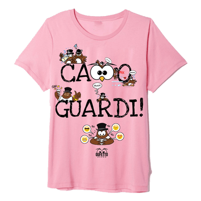 T-shirt Donna Pink Gufetti Edition Cazzo Guardi - Gufetto Brand 