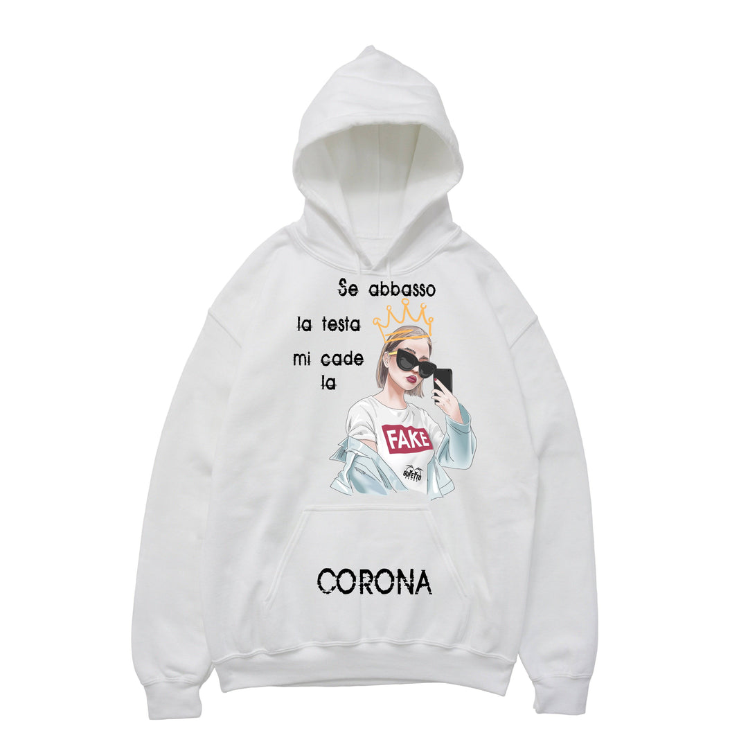 Felpa donna CORONA ( B5002 ) - Gufetto Brand 