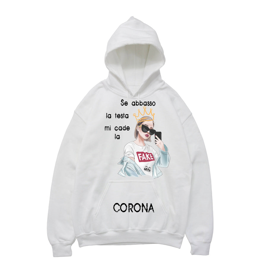 Felpa donna CORONA ( B5002 ) - Gufetto Brand 