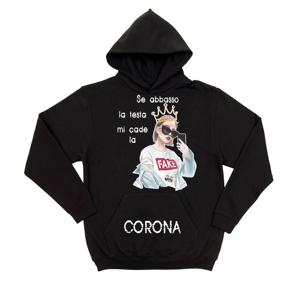 Felpa donna CORONA ( B5002 ) - Gufetto Brand 