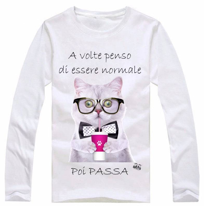 T-shirt Donna NORMALE CAT ( C4861 ) - Gufetto Brand 