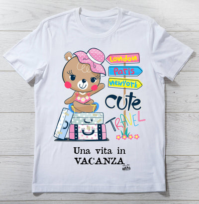 T-shirt Donna Una vita in vacanza ( C8402 ) - Gufetto Brand 