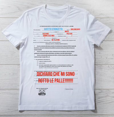 T-shirt Uomo Autocertificazione Gufetto ( G58903 ) - Gufetto Brand 