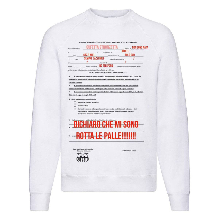Felpa Classic Donna Autocertificazione Gufetta ( G74264 ) - Gufetto Brand 