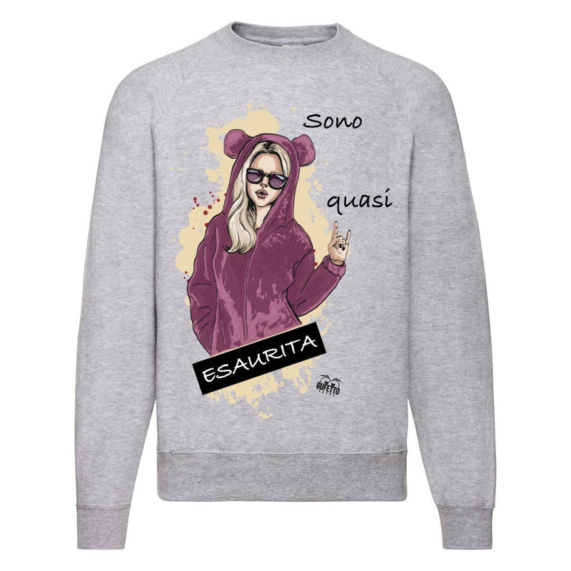 Felpa Classic Donna ESAURITA ( E4590 ) - Gufetto Brand 