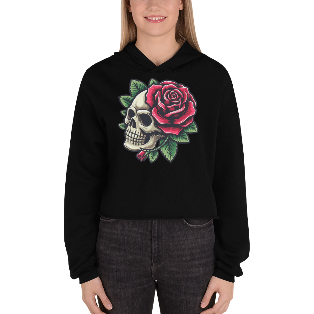 Felpa con cappuccio corta SKULL DARK - Gufetto Brand 