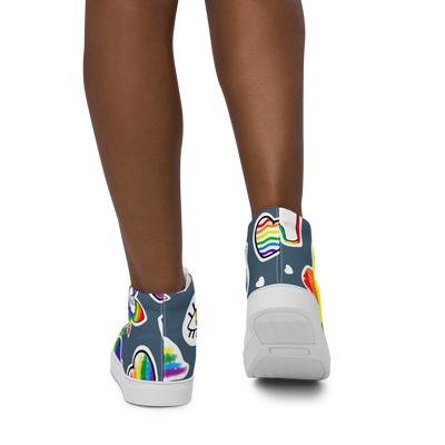 Sneakers alte in tela da donna ARCOBALENO - Gufetto Brand 