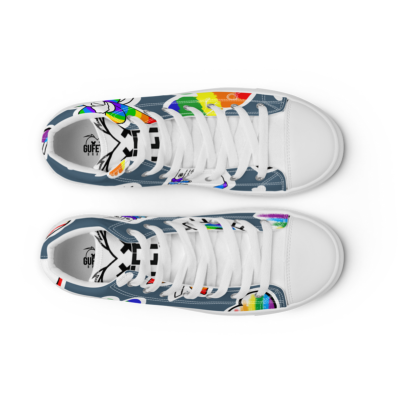 Sneakers alte in tela da donna ARCOBALENO - Gufetto Brand 