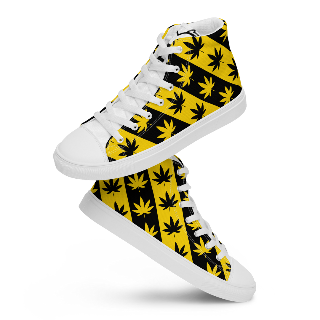 Sneakers alte in tela da donna CANNABIS GIALLE - Gufetto Brand 
