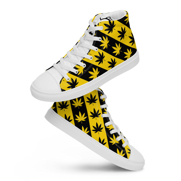 Sneakers alte in tela da donna CANNABIS GIALLE - Gufetto Brand 