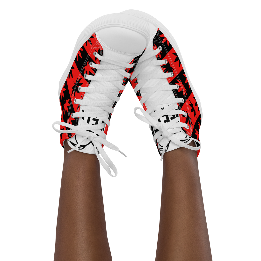 Sneakers alte in tela da donna CANNABIS ROSSE - Gufetto Brand 
