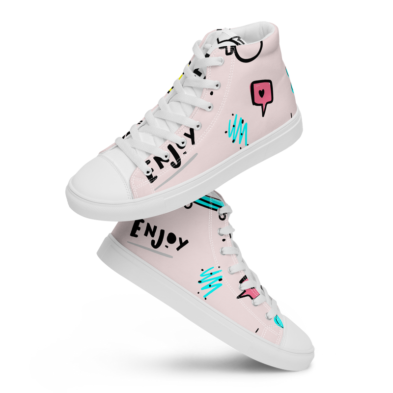 Sneakers alte in tela da donna PINK ENJOY - Gufetto Brand 