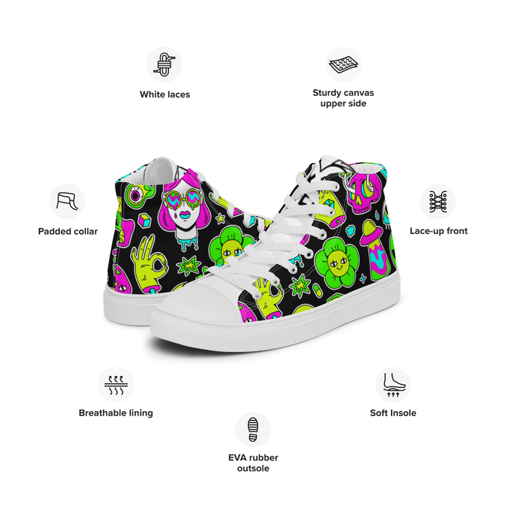 Sneakers alte in tela da donna FUN EDITION - Gufetto Brand 
