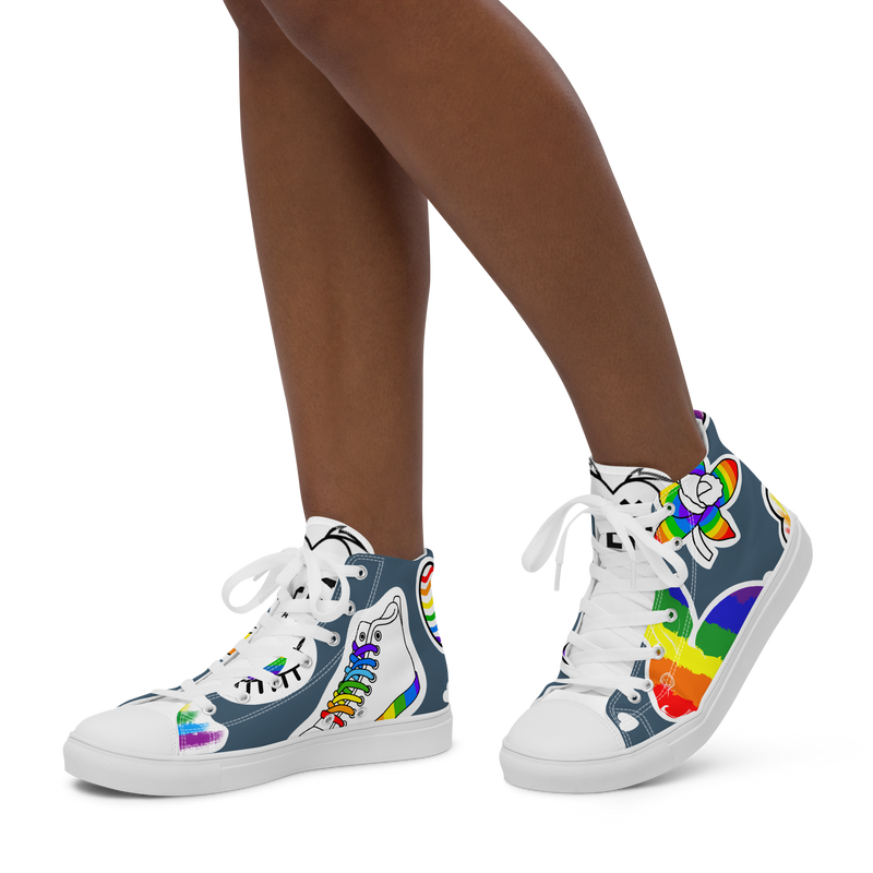 Sneakers alte in tela da donna ARCOBALENO - Gufetto Brand 