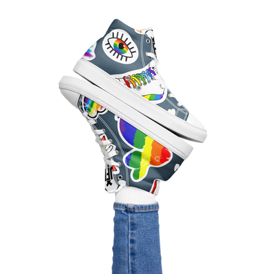 Sneakers alte in tela da donna ARCOBALENO - Gufetto Brand 