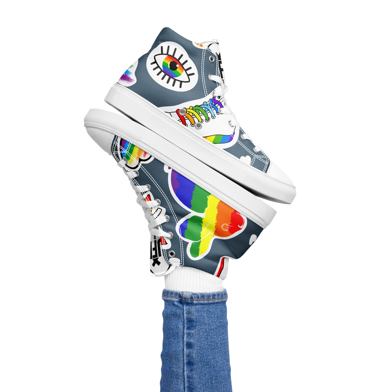 Sneakers alte in tela da donna ARCOBALENO - Gufetto Brand 