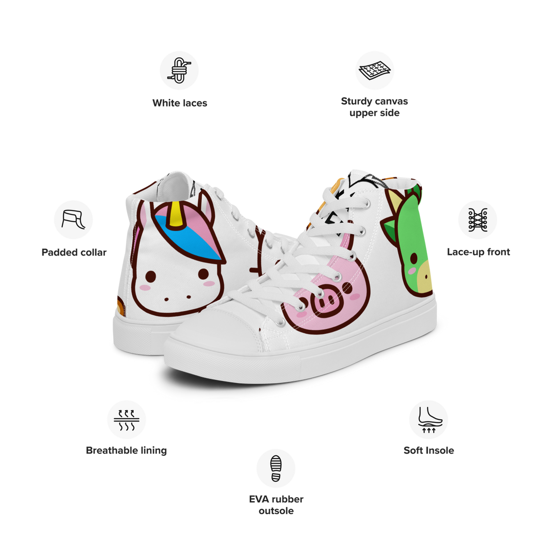 Sneakers alte in tela da donna EMOJI - Gufetto Brand 
