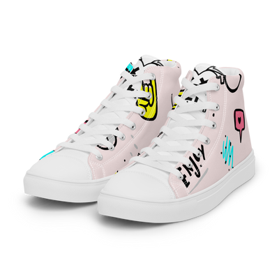 Sneakers alte in tela da donna PINK ENJOY - Gufetto Brand 