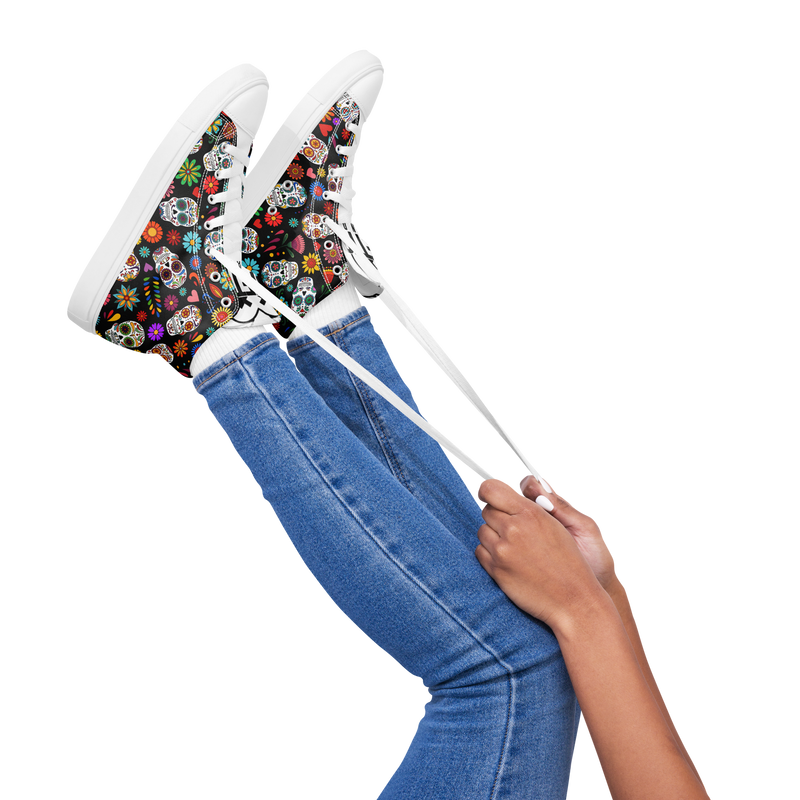 Sneakers alte in tela da donna SKULL EDITION - Gufetto Brand 
