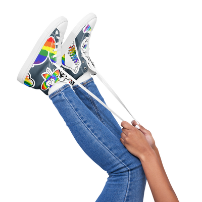 Sneakers alte in tela da donna ARCOBALENO - Gufetto Brand 