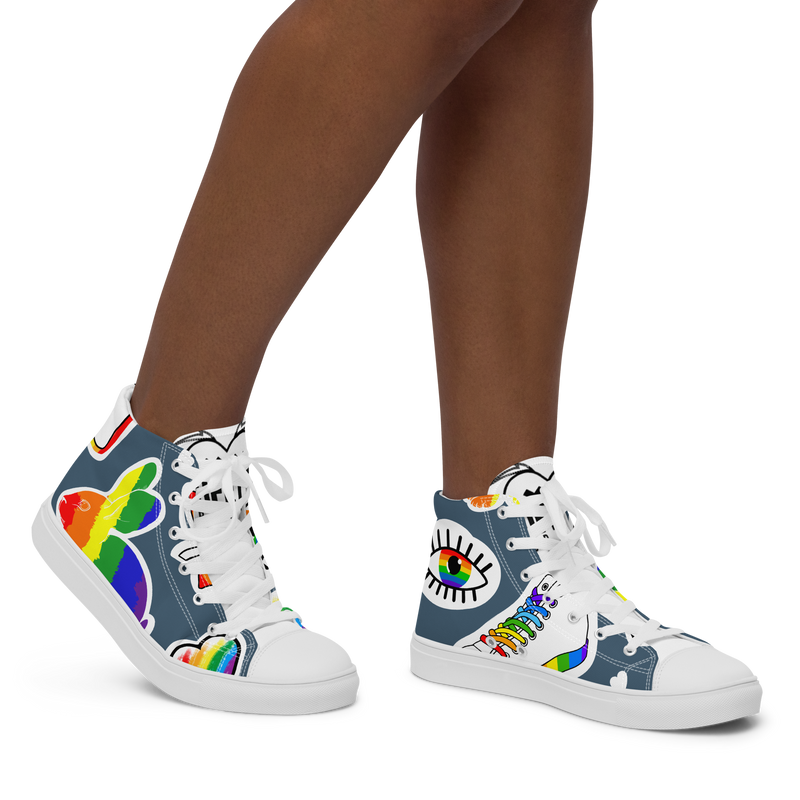 Sneakers alte in tela da donna ARCOBALENO - Gufetto Brand 