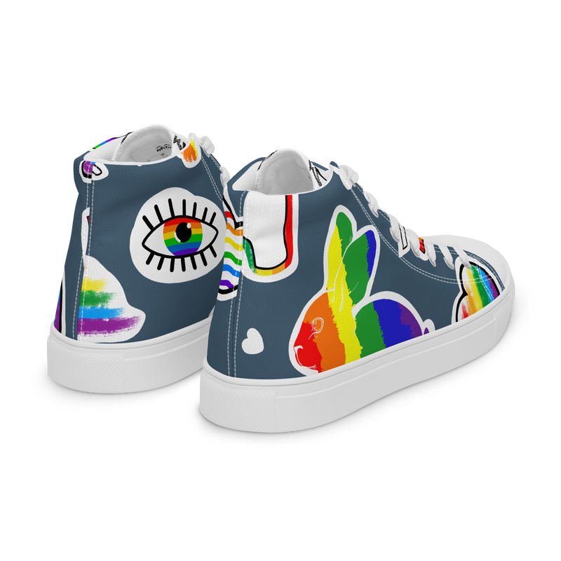 Sneakers alte in tela da donna ARCOBALENO - Gufetto Brand 