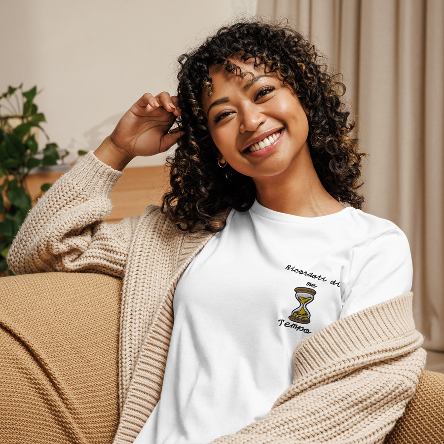 T-shirt Ricamata Donna Ricordati di Me Clessidra - Gufetto Brand 