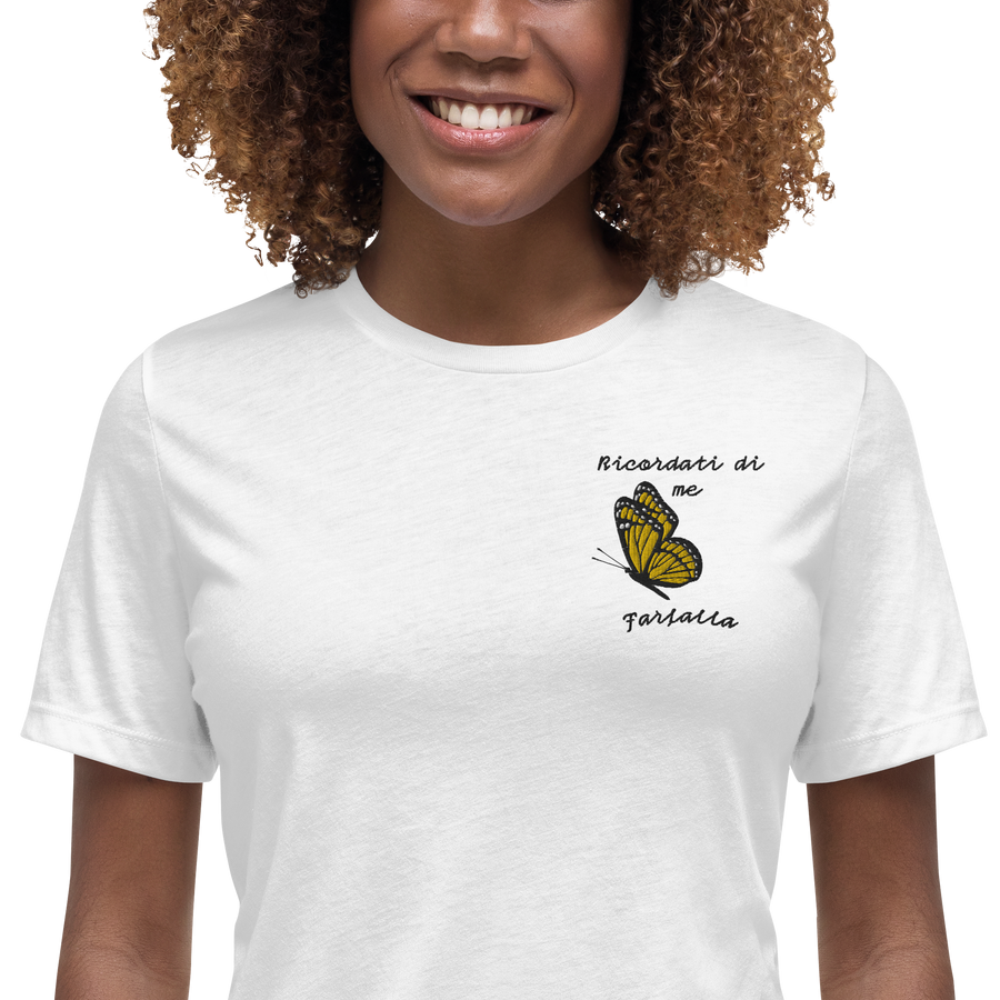 T-shirt Ricamata Donna Ricordati di Me Farfalla - Gufetto Brand 
