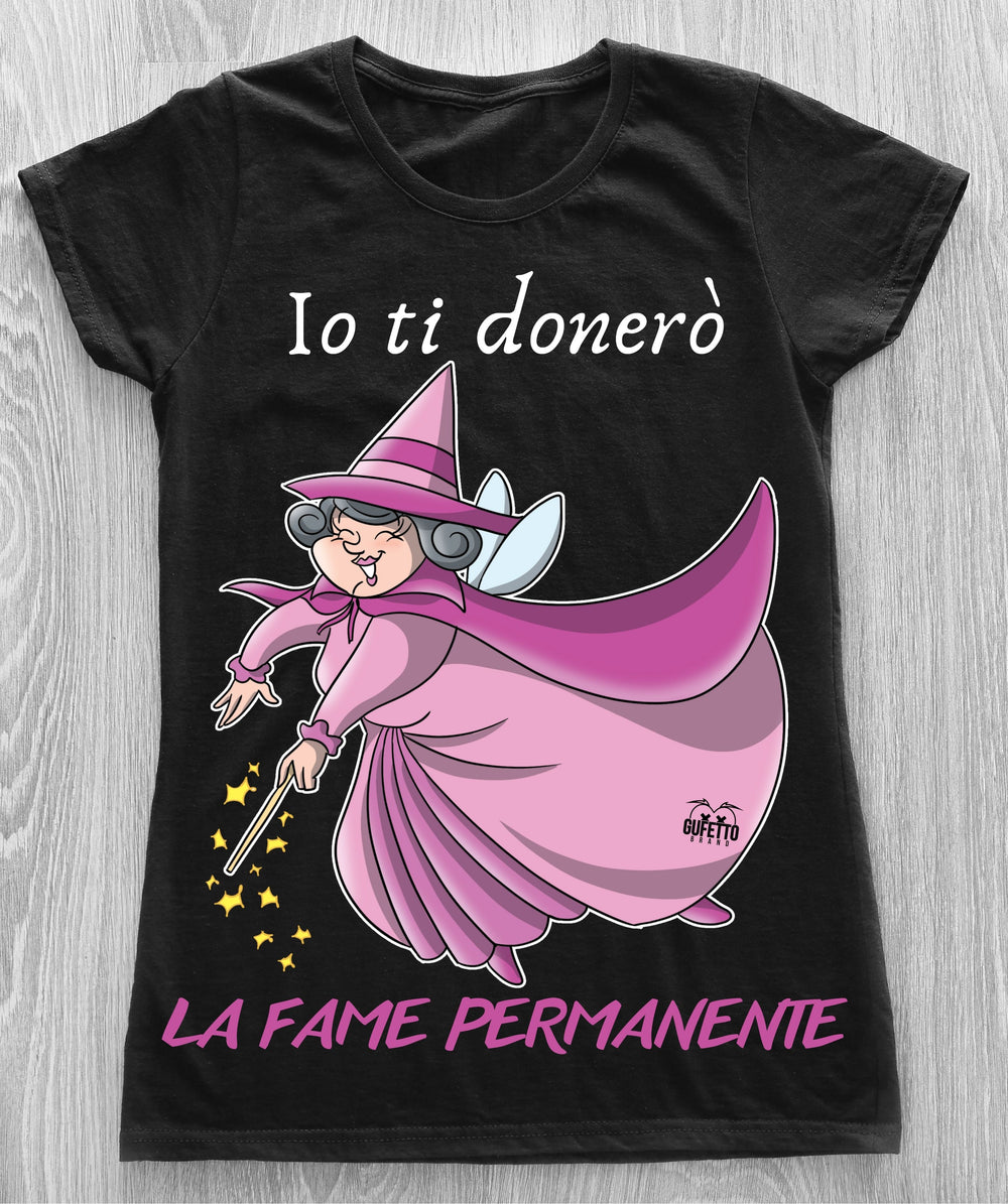 T-shirt Donna Le Fatine Ignoranti Fame Permanente ( F5298420 ) - Gufetto Brand 